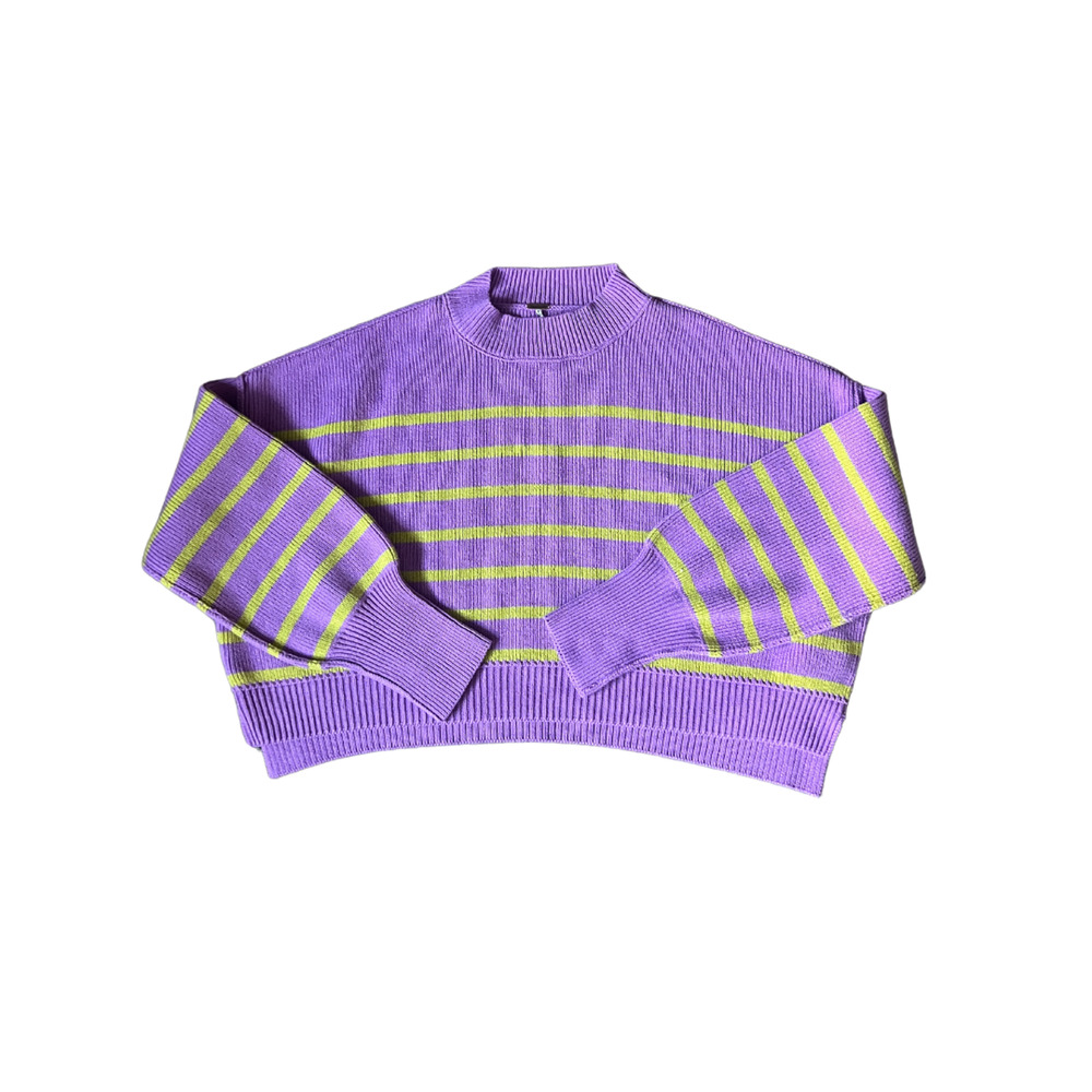 Free People Purple and Yellow Striped Sweater - Picture 8 of 11